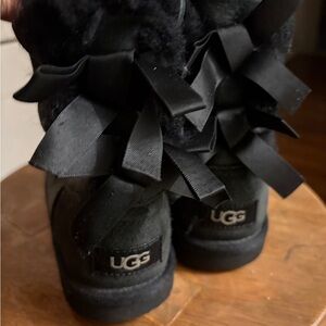 UGG Black Ribbon Accent Boots